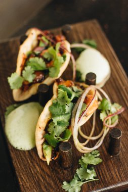 sebze ve maydanoz, Meksika mutfağı ile lezzetli tacos 