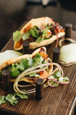 sebze ve maydanoz, Meksika mutfağı ile lezzetli tacos 