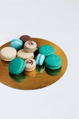 kompozisyon lezzetli macaroons, tatlı tatlı 
