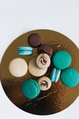 kompozisyon lezzetli macaroons, tatlı tatlı 