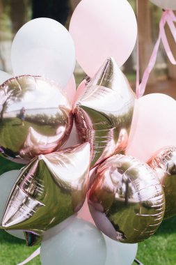 farklı pembe Balonlar, güzel festival dekorasyon 