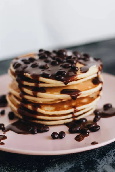 Stack Delicious Homemade Pancakes Sauce — Stock Photo, Image
