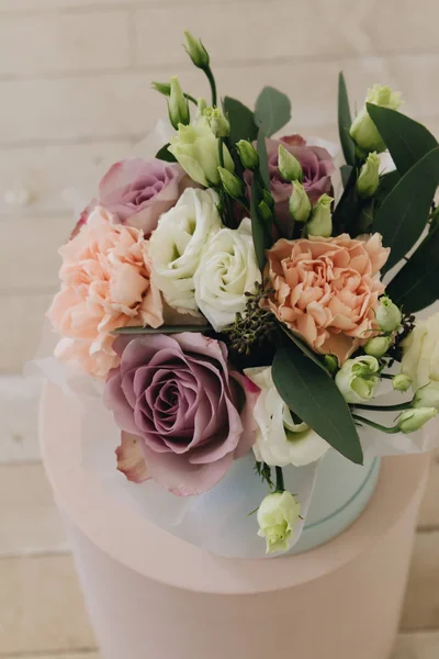 Vacker Vårbukett Med Mjuka Blommor — Stockfoto