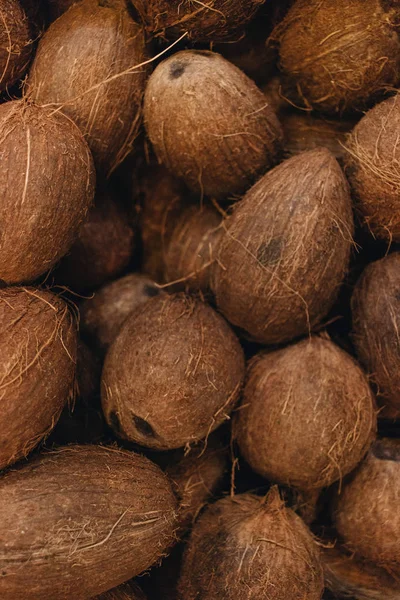 Haufen Kokosnüsse Tropische Früchte Hintergrund — Stockfoto