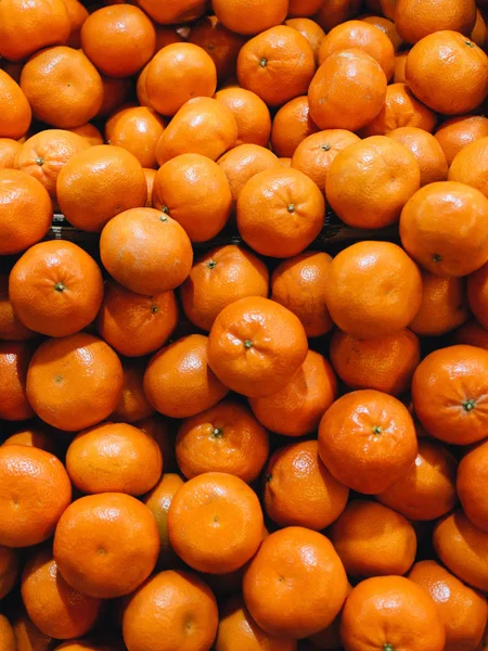 Pile Mandarines Fraîches Fond Alimentaire — Photo