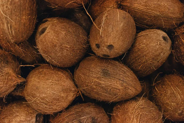 Haufen Kokosnüsse Tropische Früchte Hintergrund — Stockfoto