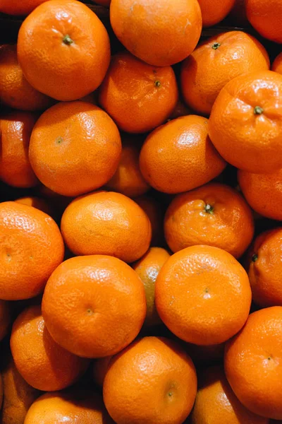 成堆新鲜的柑橘 食物背景 — 图库照片