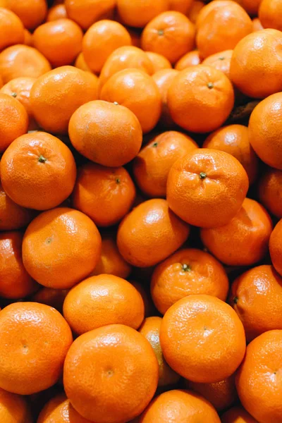 Pile Fresh Mandarins Food Background — Stock Photo, Image