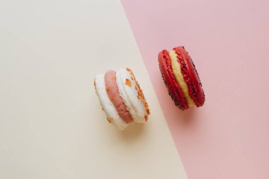 kompozisyon lezzetli macaroons, tatlı tatlı 
