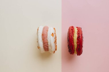 kompozisyon lezzetli macaroons, tatlı tatlı 