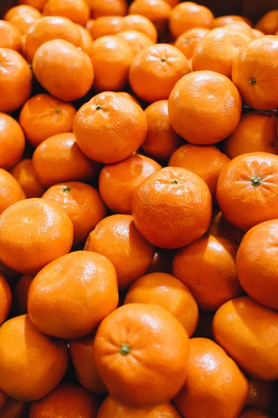 Pila Mandarinas Frescas Fondo Alimentario —  Fotos de Stock