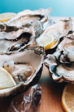 limon, lezzetli istiridye deniz ürünleri incelik