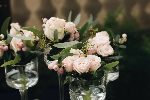 Flores Rosas Elegante Decoración Floral Boda —  Fotos de Stock