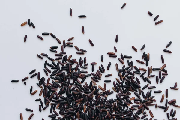 Pila Arroz Negro Crudo Macro — Foto de Stock