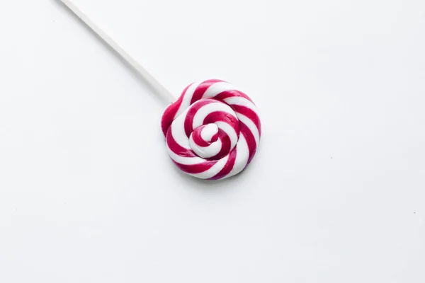 Sweet Pink Lollipop White Background — Stock Photo, Image