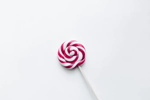 Zoete Roze Lolly Witte Achtergrond — Stockfoto