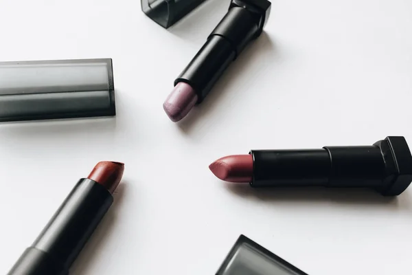 Collection Lipsticks White Background — Stock Photo, Image