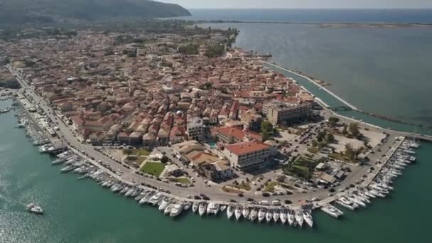 Vidéo Voyage Par Drone Lefkas Grèce Vue Aérienne Marina Vue — Video