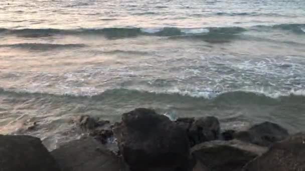 Vagues de mer sur les rochers Vidéo De Stock Libre De Droits