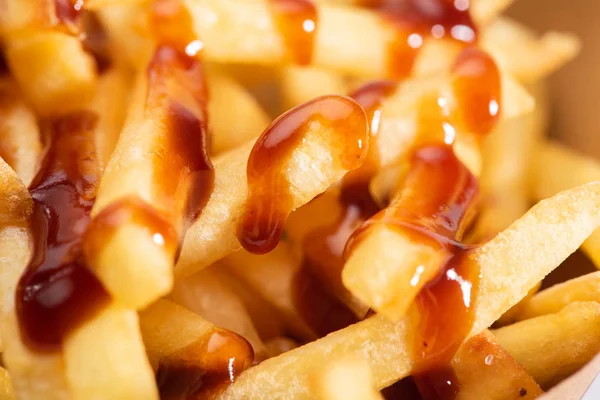 French Fries Ketchup — Stock Photo, Image