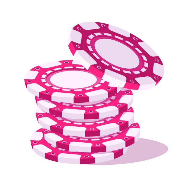 Pembe fiş kumar. Casino öğeleri. Vektör çizim. Reklam afişleri, el ilanları, Bilet, posterler, kapakları, arka planında, broşür ve diğer tasarım için tasarım öğesi.