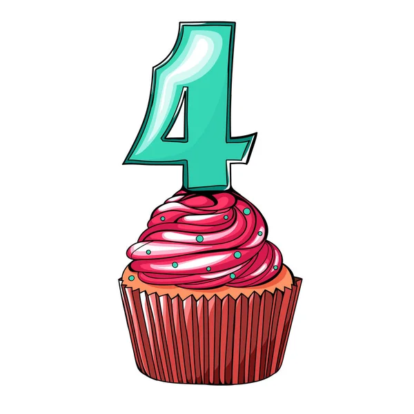 Kontur deseni bir dördüncü ile çörek şeklinde. Renkli kutlu olsun kartpostal. Vektör çizim.