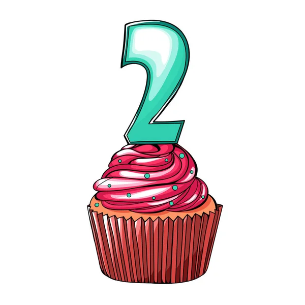 Kontur deseni bir ikinci ile çörek şeklinde. Renkli kutlu olsun kartpostal. Vektör çizim.