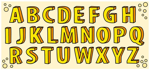 Vektor Buntes Alphabet Gelbe Buchstaben Herbstschrift — Stockvektor