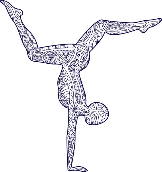 Yoga. Silueta de un hombre con un patrón . — Archivo Imágenes Vectoriales