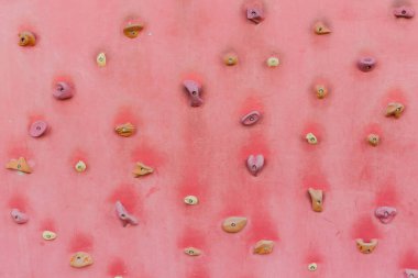 Yapay kaya dokulu tırmanma duvarı ile tutar, cutouts, çıkıntılar, kancaarka