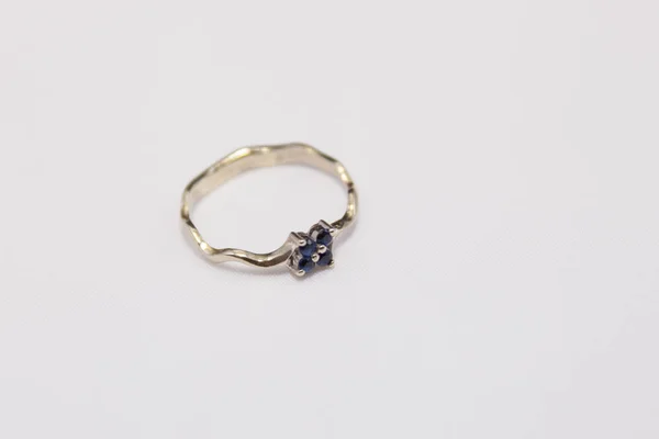 Gold Ring Sapphire — Stock Photo, Image