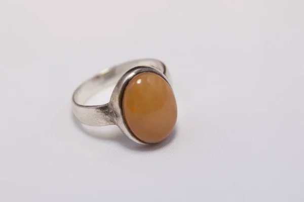 Bague Argent Avec Opale — Photo