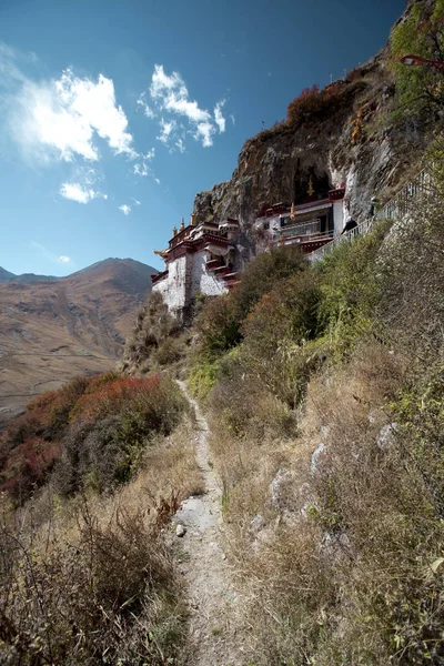 Cave Monastère Tibet — Photo