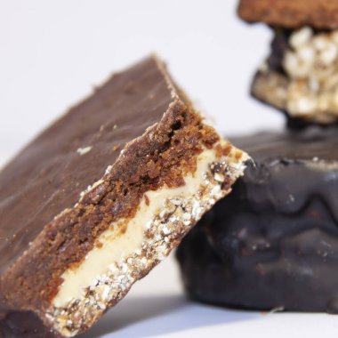 Bisküvi, katmanlarda yuvarlak bisküvi portre