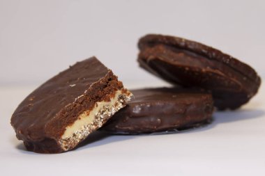 Bisküvi, katmanlarda yuvarlak bisküvi portre