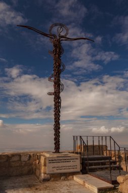 Mount Nebo Ürdün üzerinde çapraz