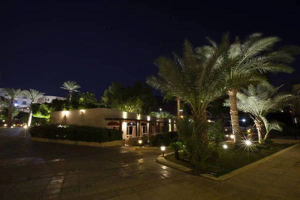 Verlichte Hotel Jordanië — Stockfoto