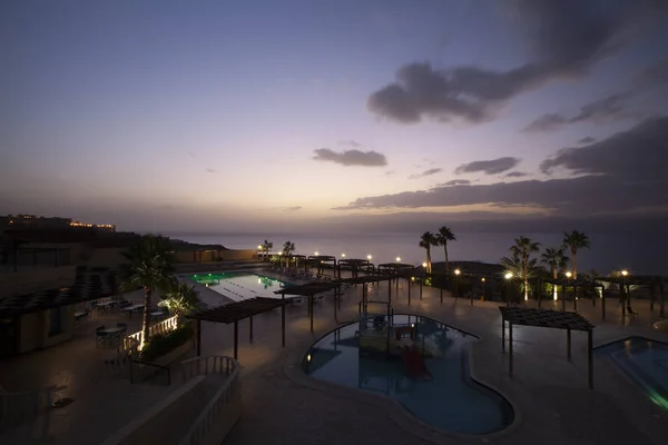 Beleuchtetes Hotel Jordanien — Stockfoto