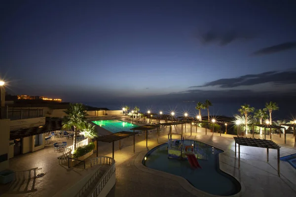 Illuminated Hotel Jordan — Stock Photo, Image