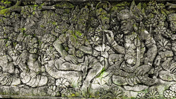 Ornament Den Wänden Hinduistischer Tempel Bali Stockbild