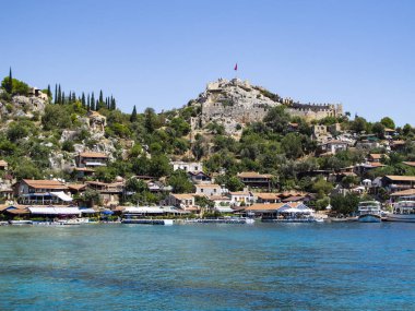 View of the old city from the sea, Kemer, Turkey