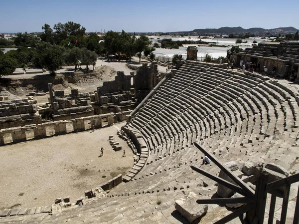 Entierros Rocosos Teatro Antiguo Demre Turquía — Foto de Stock