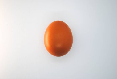 Beyaz arka plan üzerinde kahverengi yumurta. Fotoğraf Gıda ve sağlık hakkında hikayeler için uygundur.