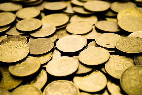 Large Pile Ukrainian Coins Kopecks Photo Can Used Background — Stock Photo, Image