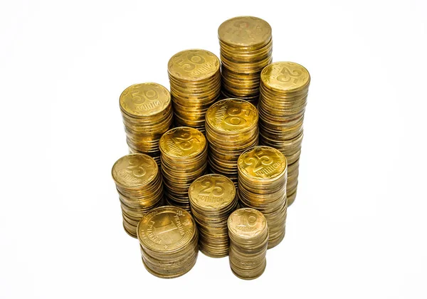 Large Pile Ukrainian Coins Kopecks Photo Can Used Background — Stock Photo, Image