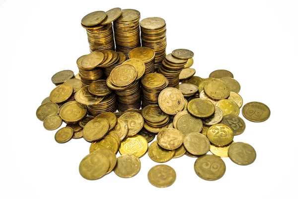 Large Pile Ukrainian Coins Kopecks Photo Can Used Background — Stock Photo, Image