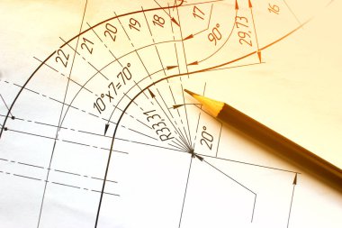 Çizimler bir kalem ile açın. Mühendislik ve tasarım. İnşaat projeleri. Planlama.