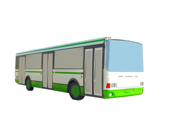 Bus Geïsoleerd Een Witte Achtergrond Onder Uitknippad Stadsauto Voor Reizen — Stockfoto