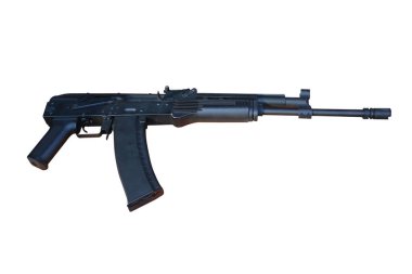 Silah saldırı tüfeği izole. Beyaz arka plan üzerinde izole otomatik silah silah. Kırpma yolu ile