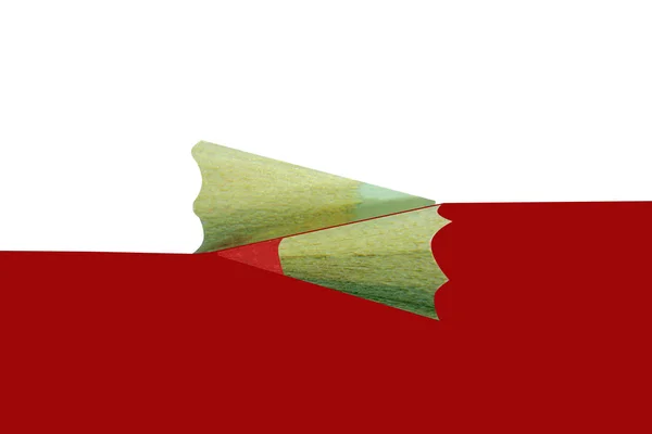 Κόκκινο Λευκό Μολύβι Μια Εννοιολογική Φαντασία Των Αντιθέτων Χρωματική Αντίθεση — Φωτογραφία Αρχείου